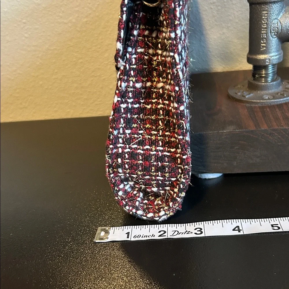 GUESS Burgundy Tweed Clutch